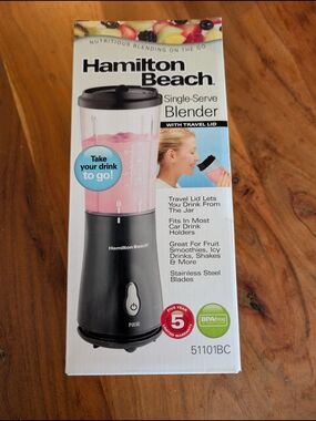Hamilton Beach Single-Serve Blender in Black- New In box